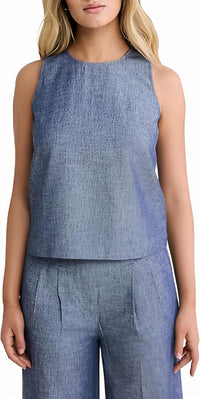 Nic + Zoe - Chambray Mix Stevie Tank Top