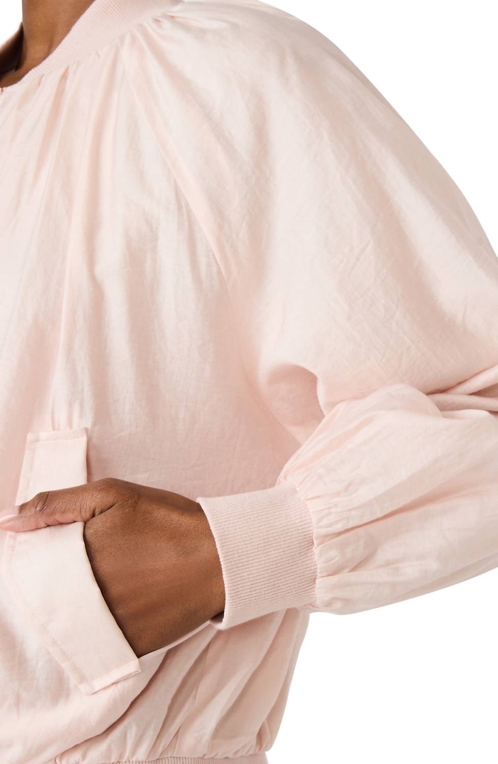 STEVE MADDEN Bessie Woven Bomber Jacket in light pink - women's jacket - view 6