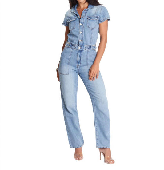 Habitual - Faded Wash Denim Jumpsuit