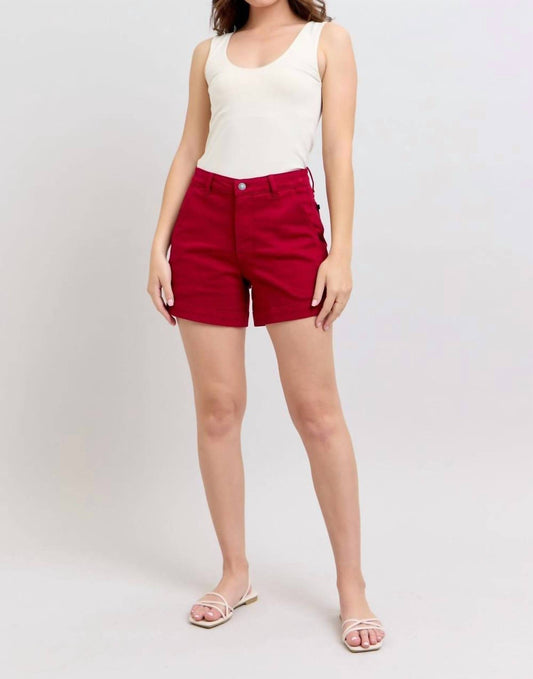 Judy Blue - High Waist Tummy Control Garment Heart Shaped Pocket Trouser Denim Short