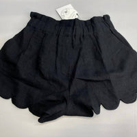 SCARLETT POPPIES Women’s Amaria Scalloped Edges Mini Shorts in onyx black - women's shorts