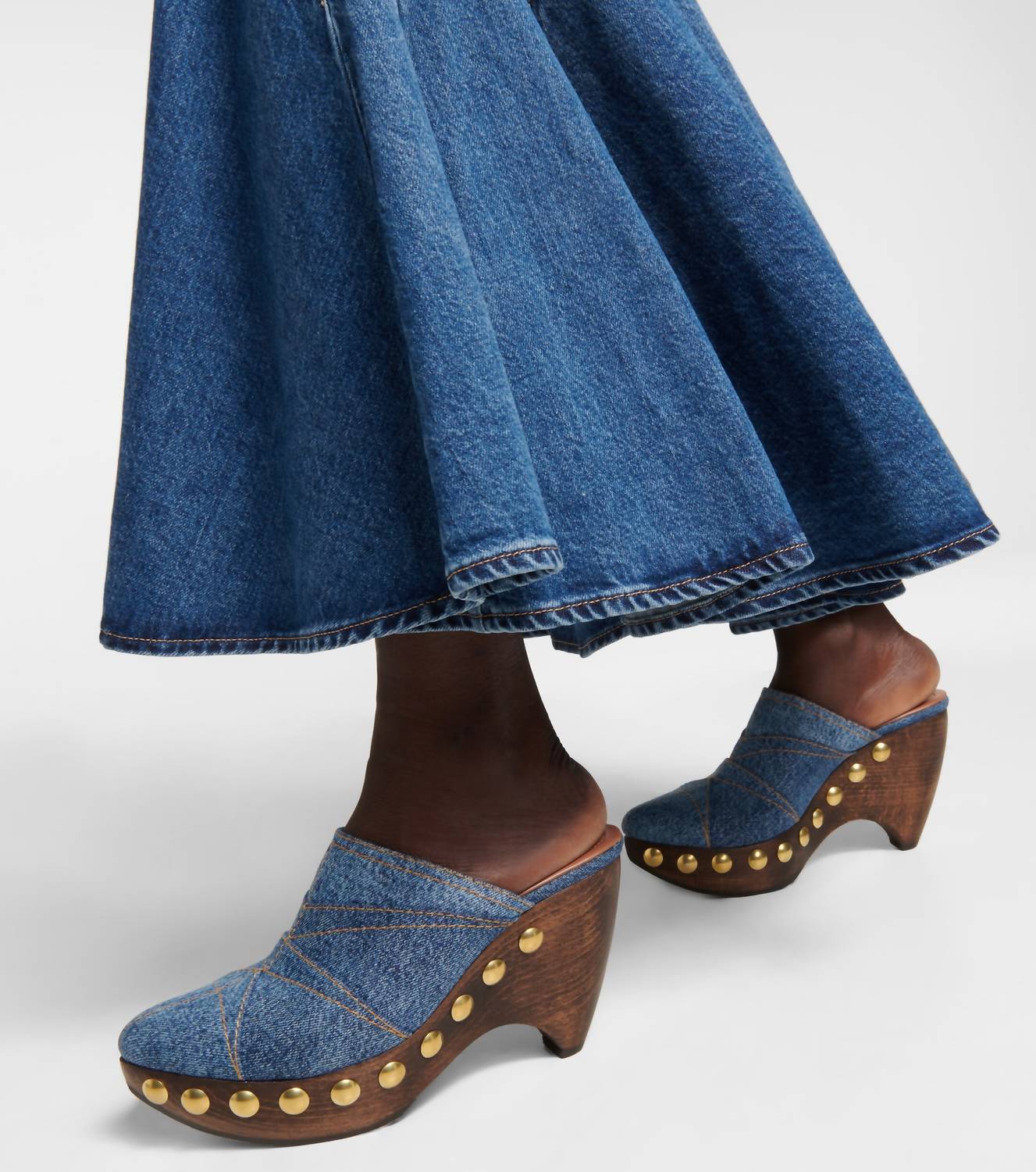 Alaia - Preloved Women's Le Sabot Denim Mules