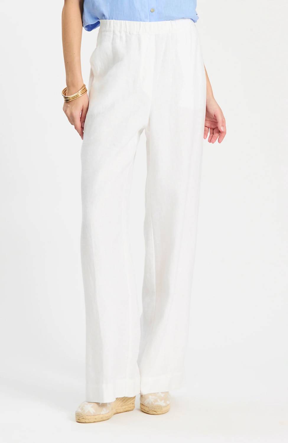Tyler Boe Monroe Linen Pants in white - women's pants - detail view