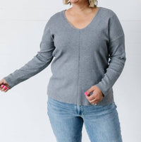The Workshop Easton Sweater in gray - women's sweater - detail view