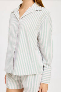 En Saison - Stripped Over Fitted Shirt
