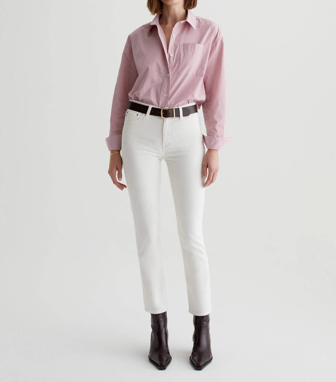 Ag Jeans - Mari Crop High-rise Slim Straight Jeans
