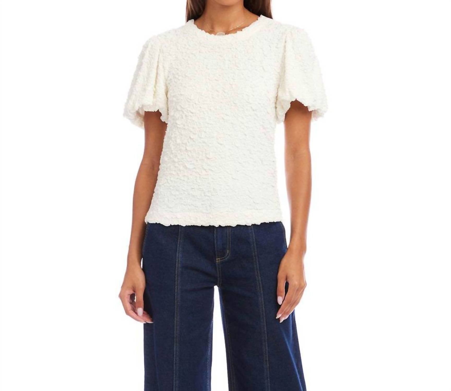Karen Kane - Puff Sleeve Textured Top