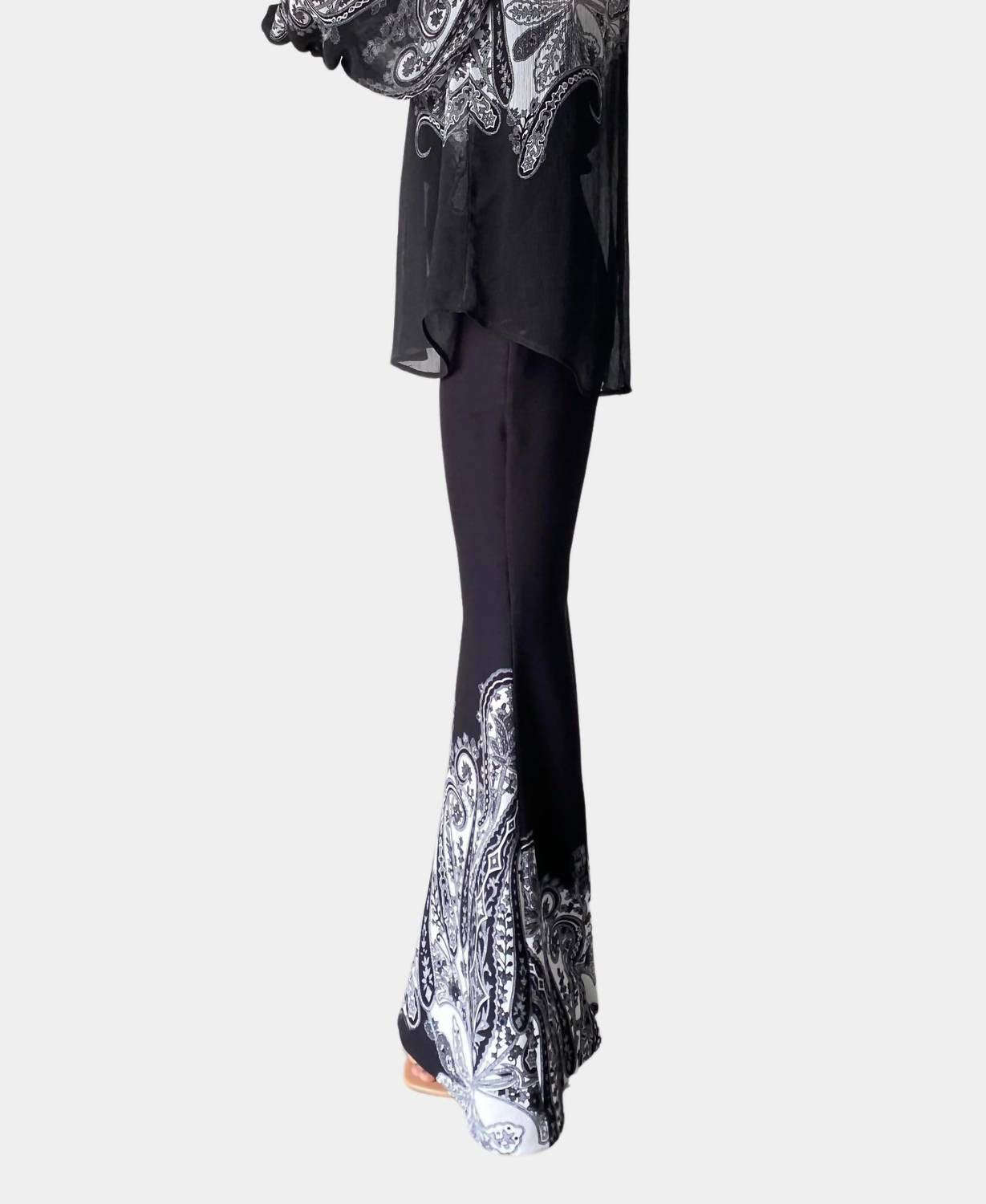 HEMANT & NANDITA Viri High Neck With Cami Top in black white - women's blouse - detail view