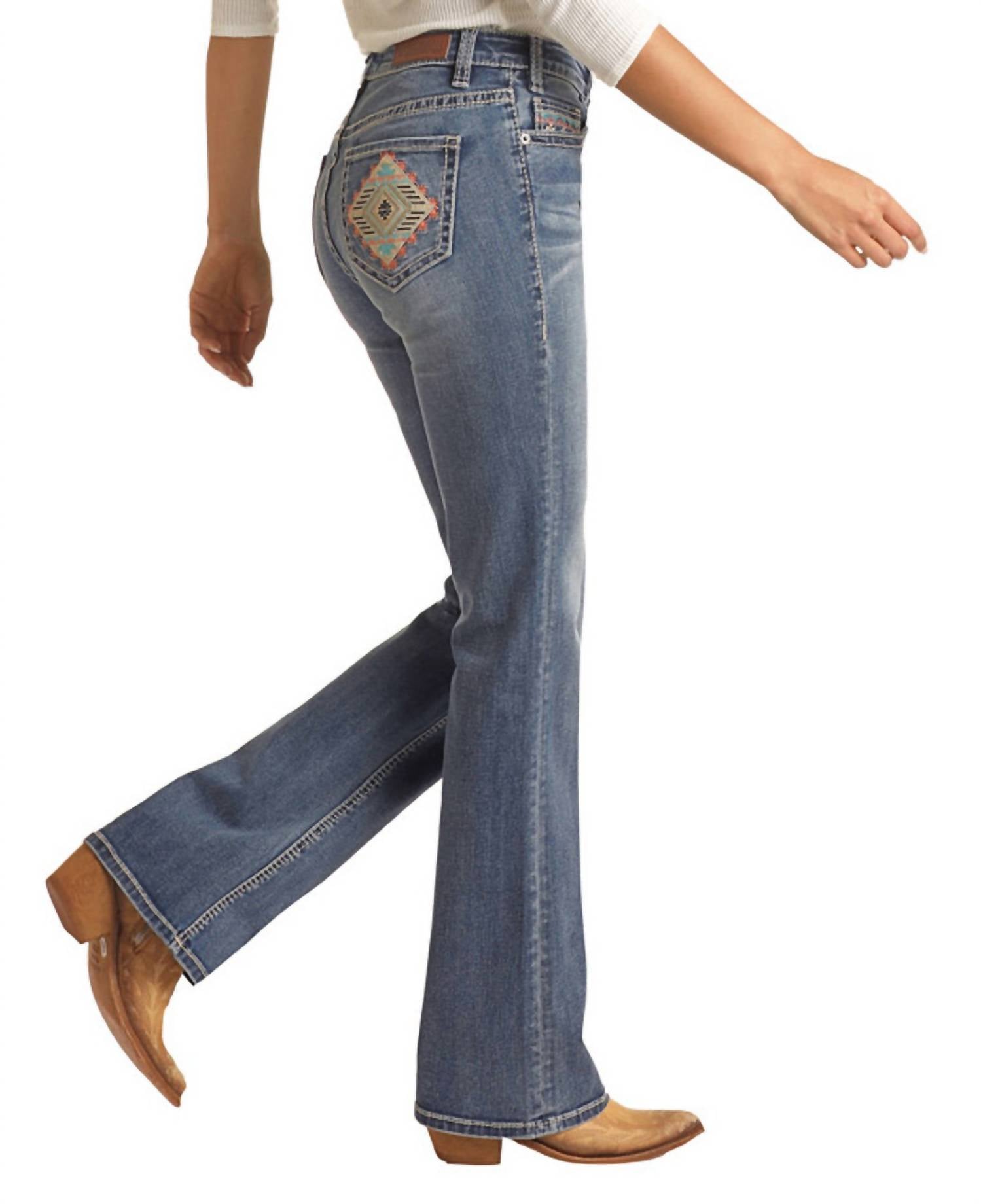 Rock & Roll Denim - Women's Mid Rise Extra Stretch Bootcut Jeans