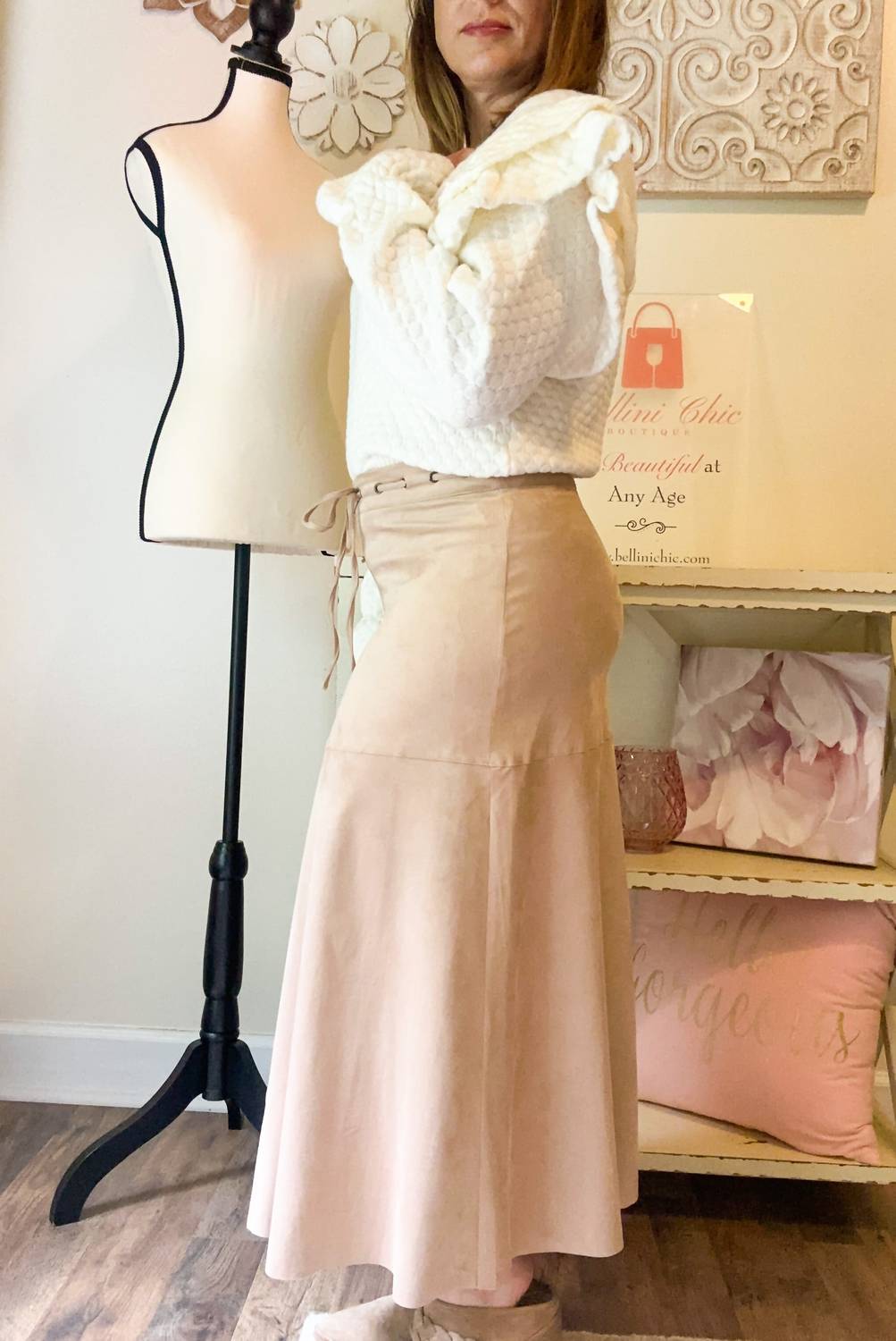 Mustard Seed - Faux Suede Flare Skirt