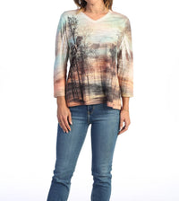 Jess & Jane - Sunset Burnout High Low Top