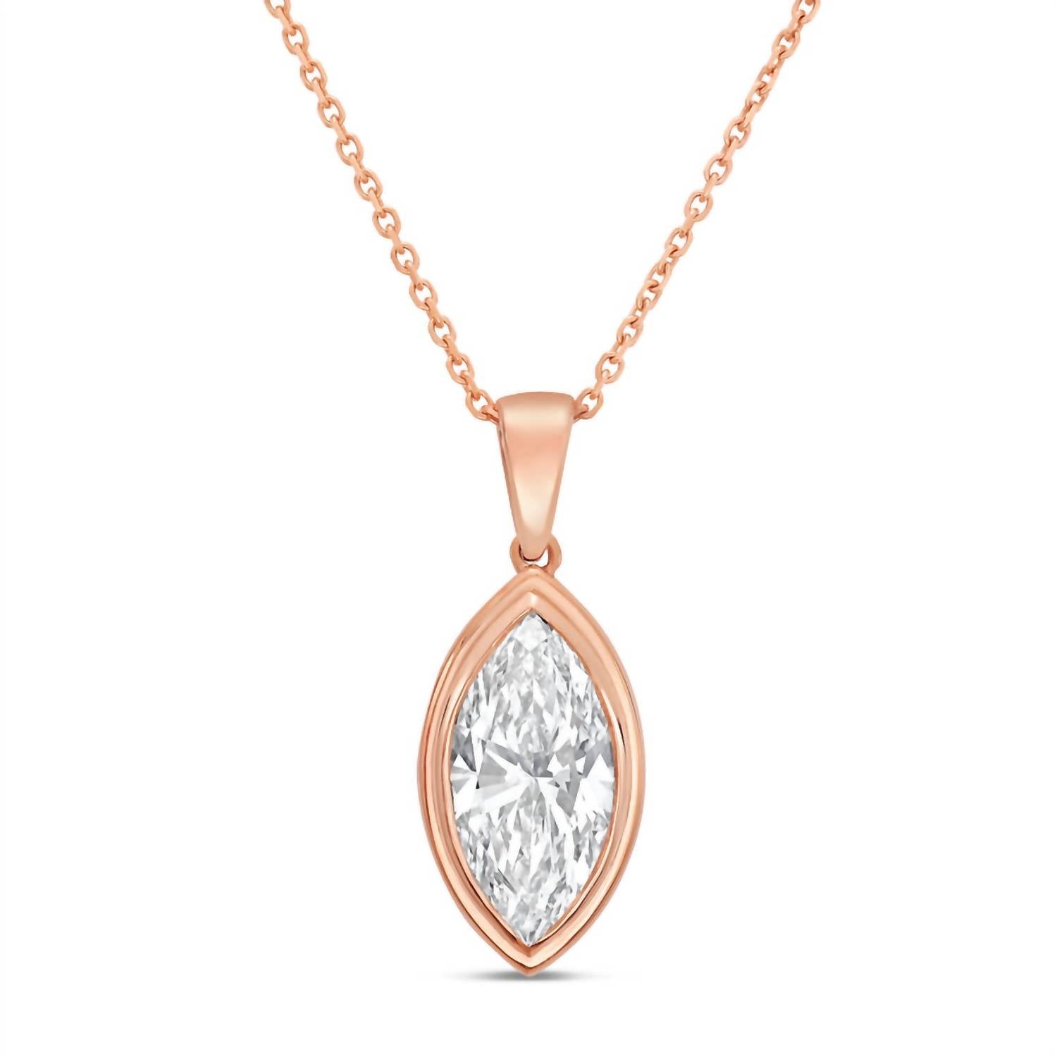 Diana M Jewels - Women's Marquise Lab-Grown Diamond Pendant Necklace (6.00 Ct) - Elegant