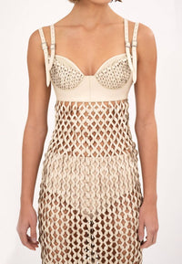 Nonchalant Label Harley Crocheted Midi Dress in crema - women's dress - view 4