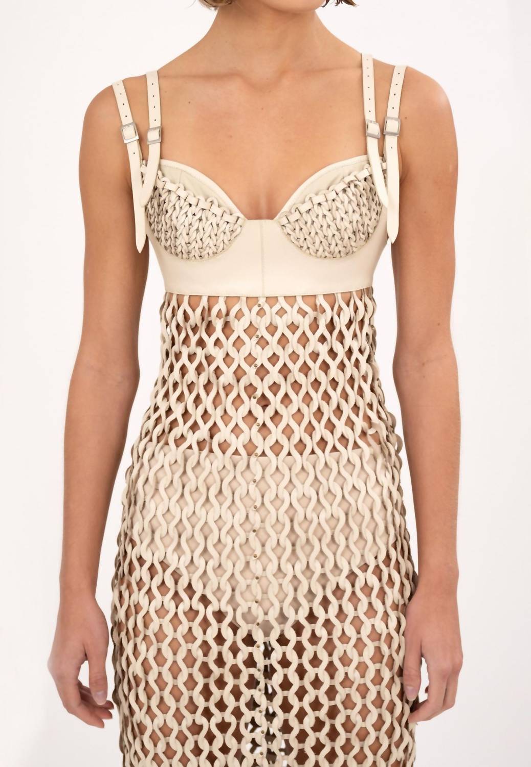 Nonchalant Label Harley Crocheted Midi Dress in crema - women's dress - view 4