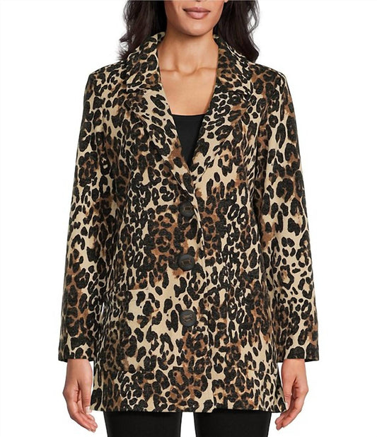 Cheeta Print Two Pocket Blazer