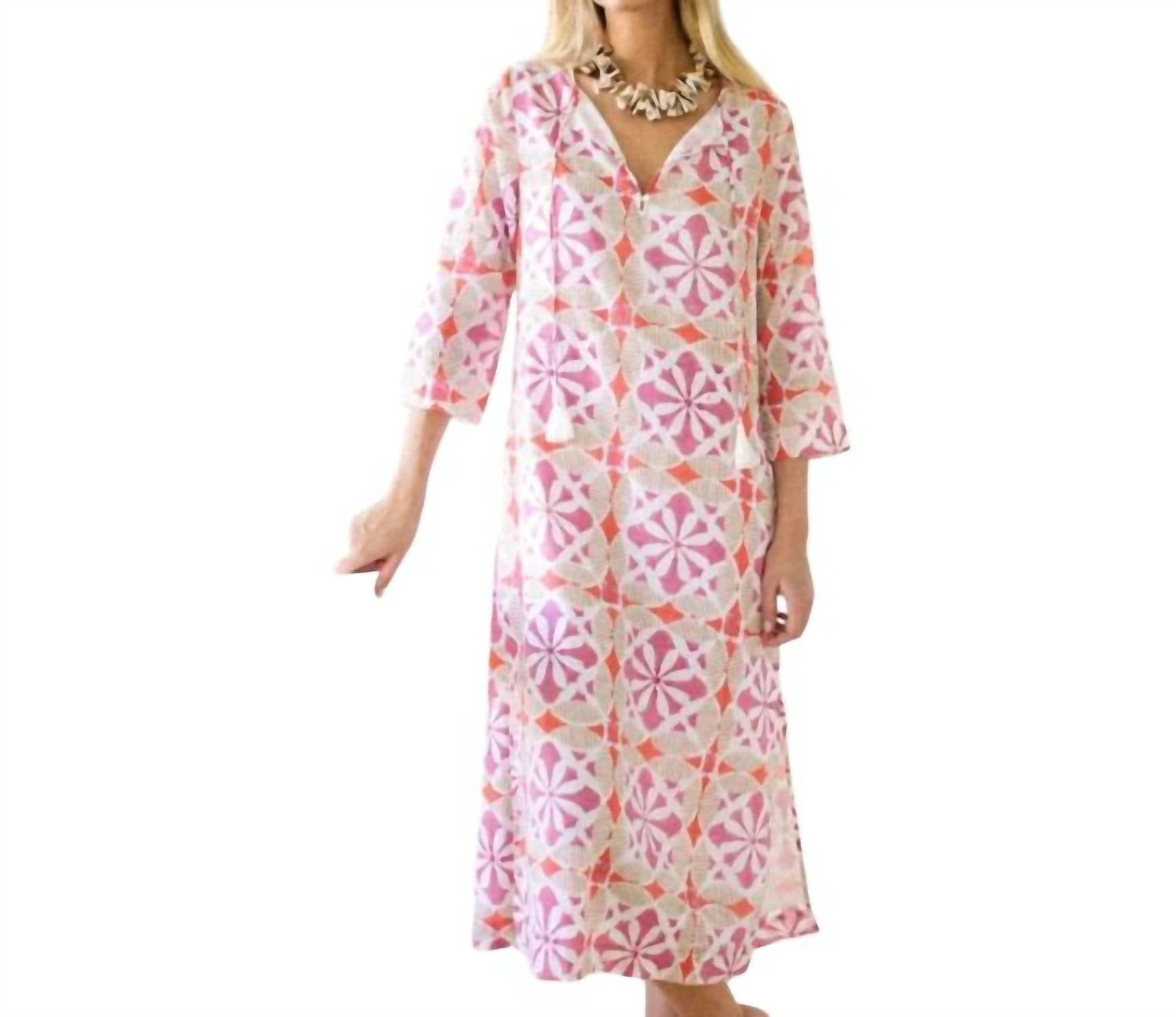 Marea Sheath Tunic Dress in pink multi - women's dress