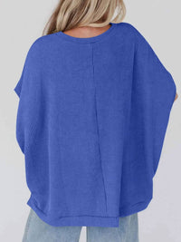 Wholesalesir - Brynn Striped Knitted Loose Round Neck Bat Sleeve Top