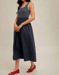 Hem & Thread - Ribbed Stripe Contrast Dress