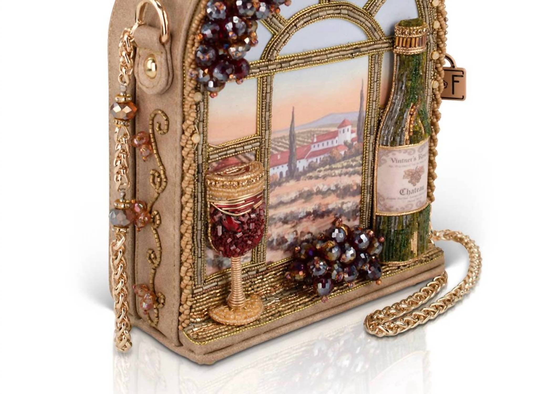 Mary Frances - Women's Country Beaded Wine Bottle And Glass Crossbody Bag