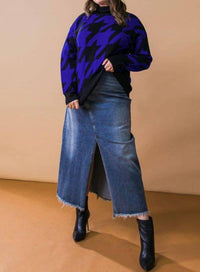 Flying Tomato - Turtleneck Sweater Top - Plus