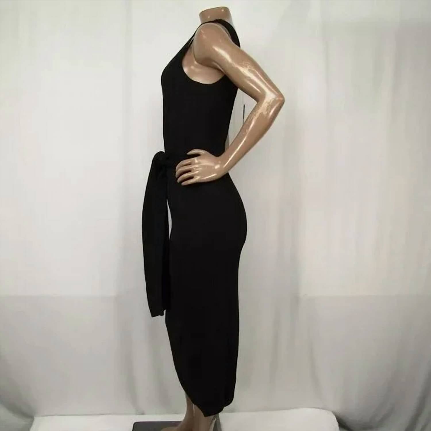 Toccin - Women's Lucy Scoop Neck Tie Front Midi Tank Dress