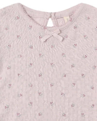 Quincy Mae - Girls' Pointelle Long Sleeve Tee And Legging Set