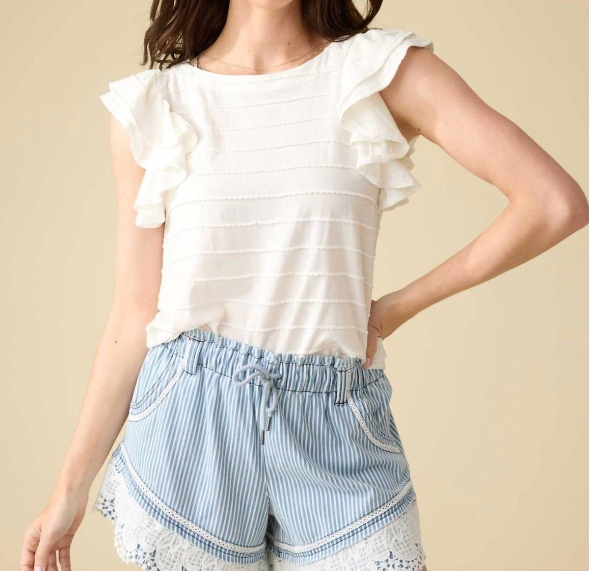 Flags & Anthem - Valerie Scalloped Knit Tank