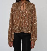 LOVE THE LABEL MEREDITH TOP in cavalier python print - women's long sleeve top