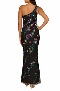 Aidan Mattox - Beaded Mesh One Shoulder Mermaid Gown