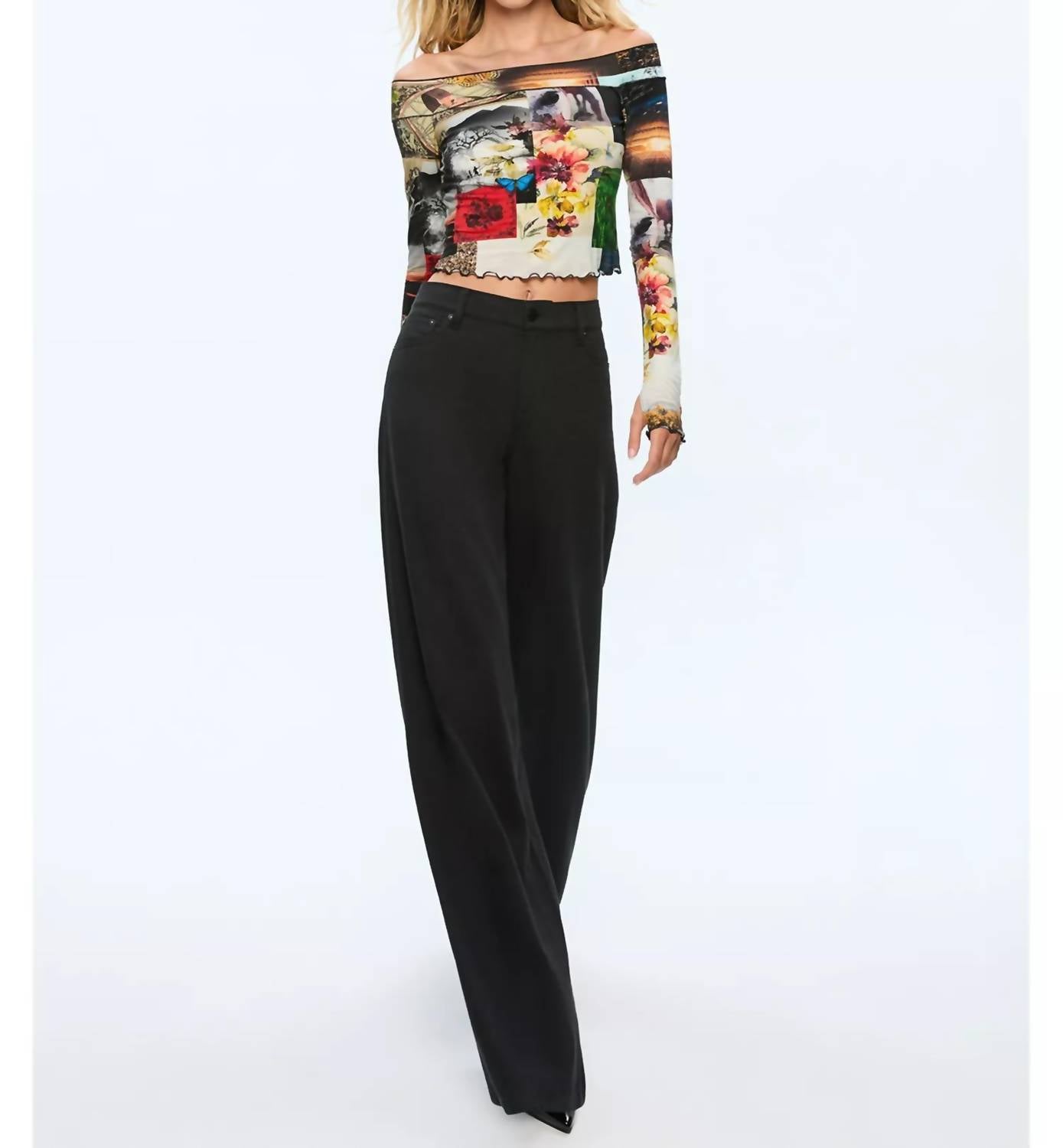 Alice + Olivia - Dorinda Off The Shoulder Top With Thumbholes