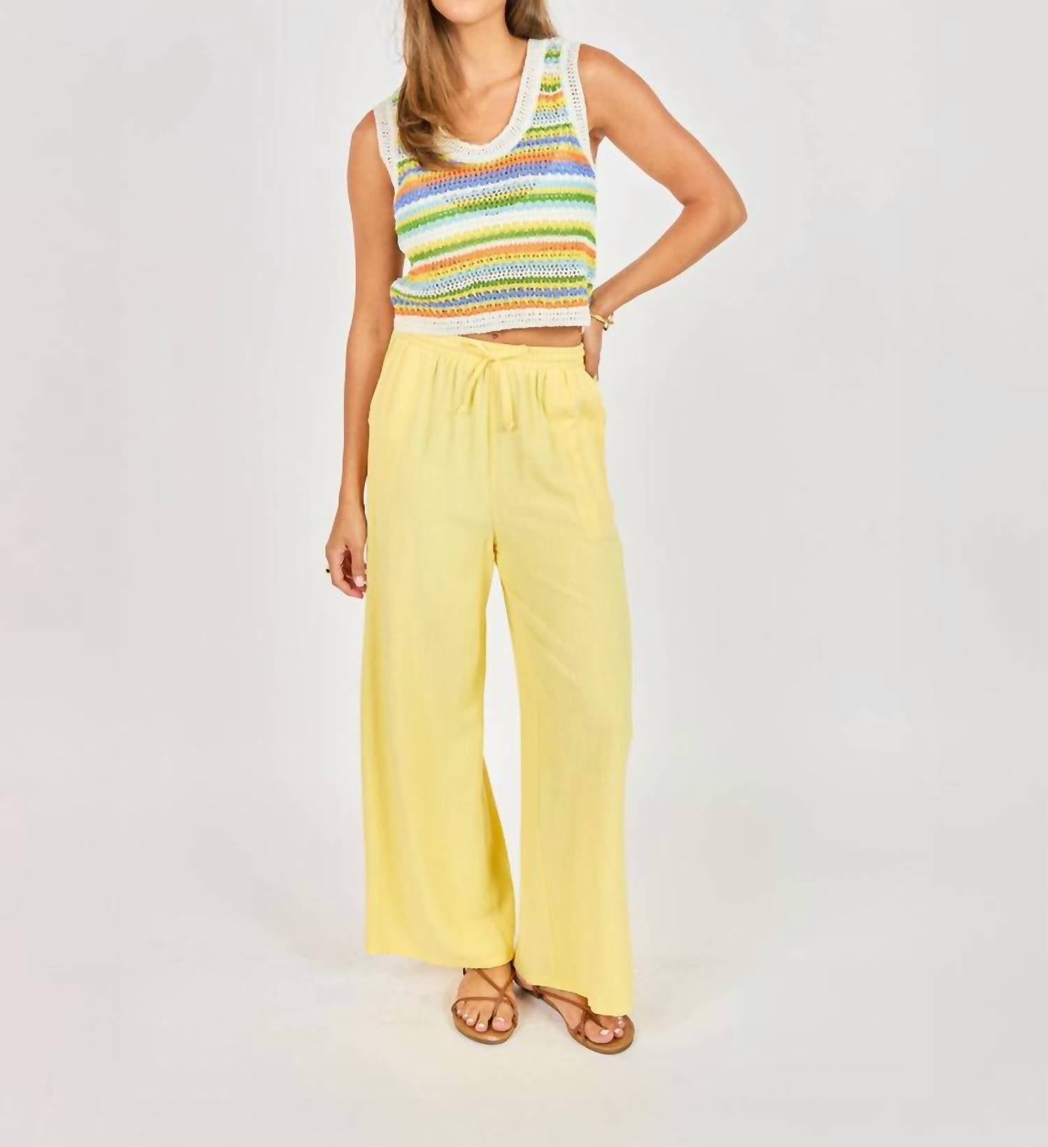 Sadie & Sage Syvia Striped Sleeveless Sweater in multi - women's tank top - view 4