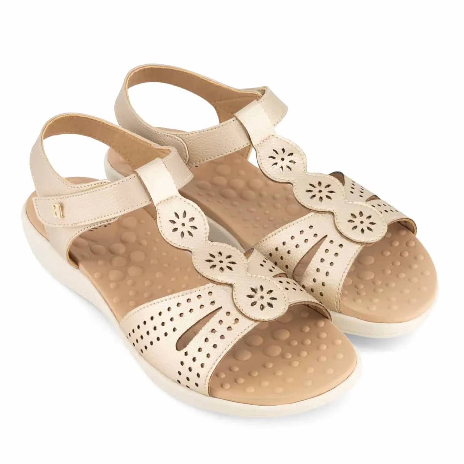 Andrea - Women's T-bar Anatomical Flat Sandal