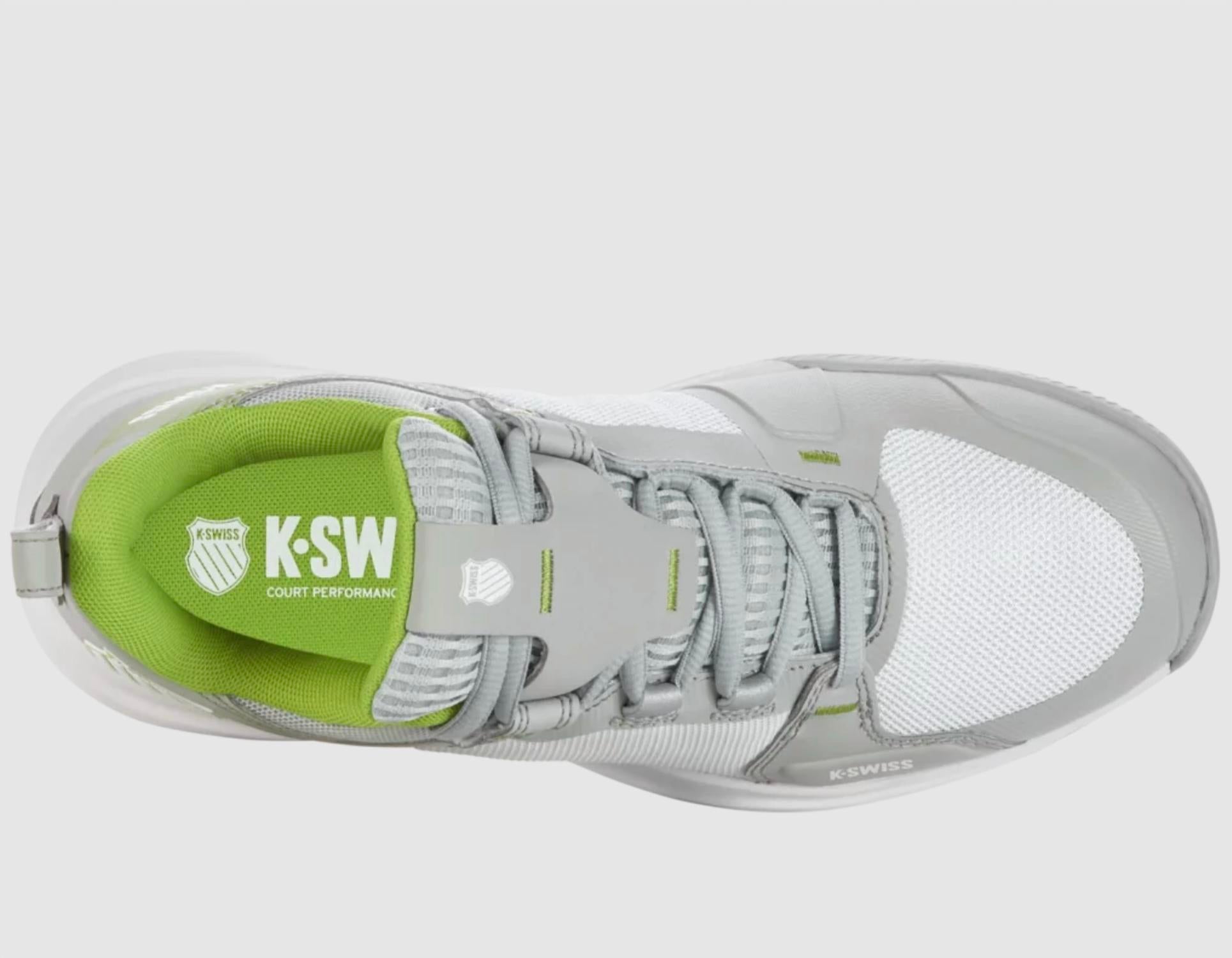 K-Swiss Women's Ultrashot Team Tennis Shoe in gray violet white lime green - women's shoe - alternate view