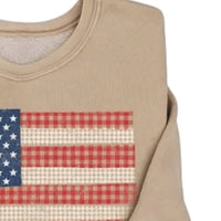 Hrt & Luv - Women's Checked American Flag Sweatshirt