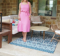 Tribal - Tie Waist Tiered Midi Dress