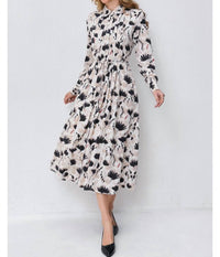 Miss Finch Nyc - Modest Floral Midi Dress with Light Front Tie