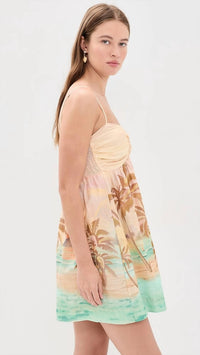 Dress To - Ruched Neckline Mini Dress