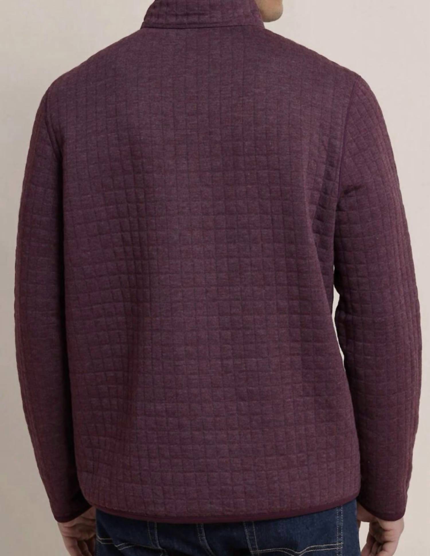 SOUTHERN TIDE Fairwood Reversible Quarter Zip in merlot - men's jacket - alternate view
