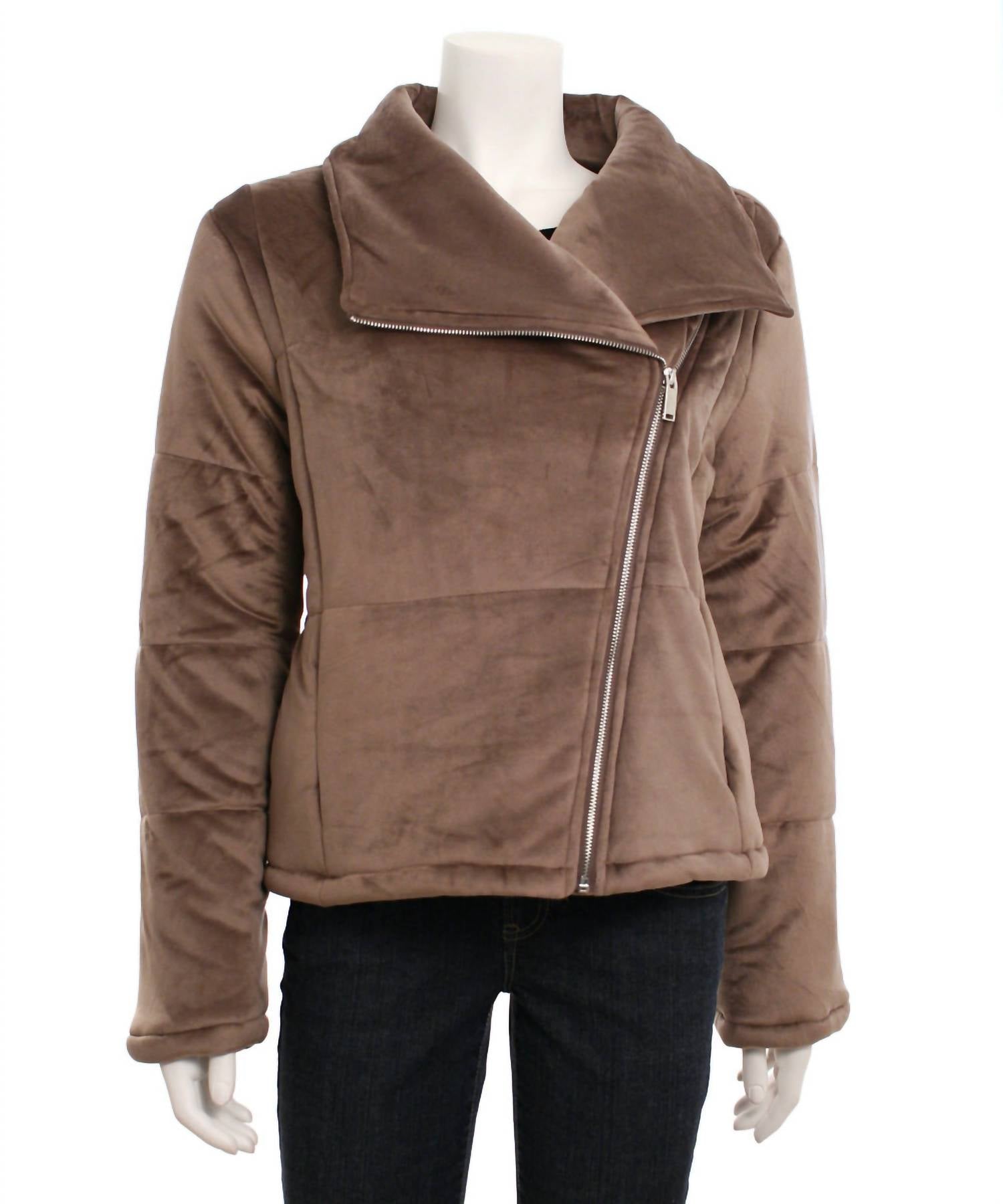 Hyfve - Women's Shawl Collar Asymmetrical Puffer Coat