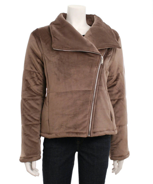 Hyfve - Women's Shawl Collar Asymmetrical Puffer Coat