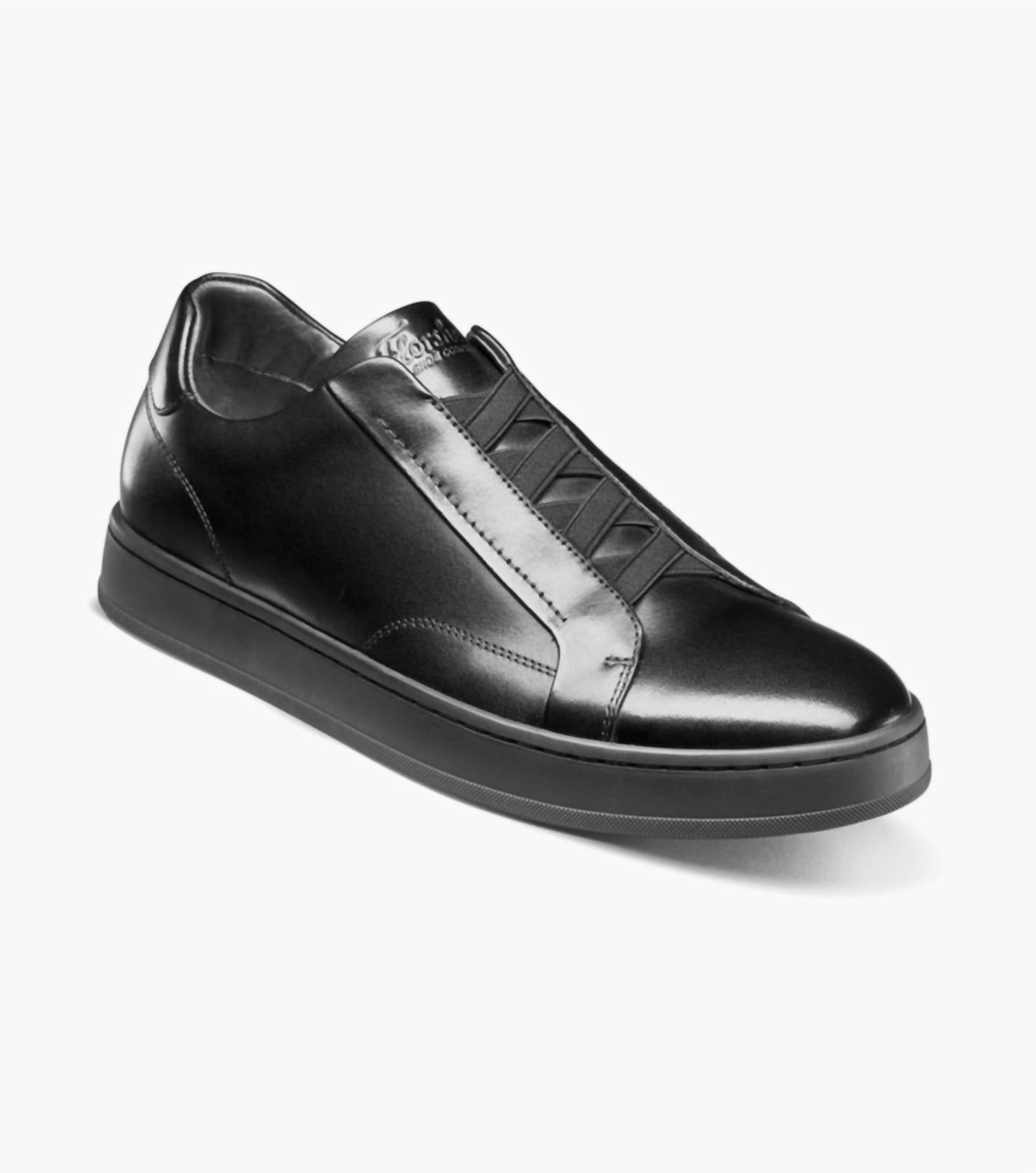 Florsheim Men's Monopoli Elastic Lace To Toe Sneaker in black - men's sneaker
