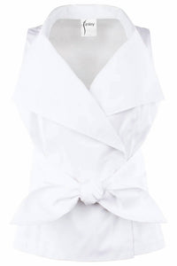 Finley - Harold Sleeveless Wrap Tie-front Poplin Top