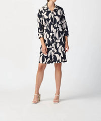 Joseph Ribkoff - Abstract Print Trapeze Mini Dress