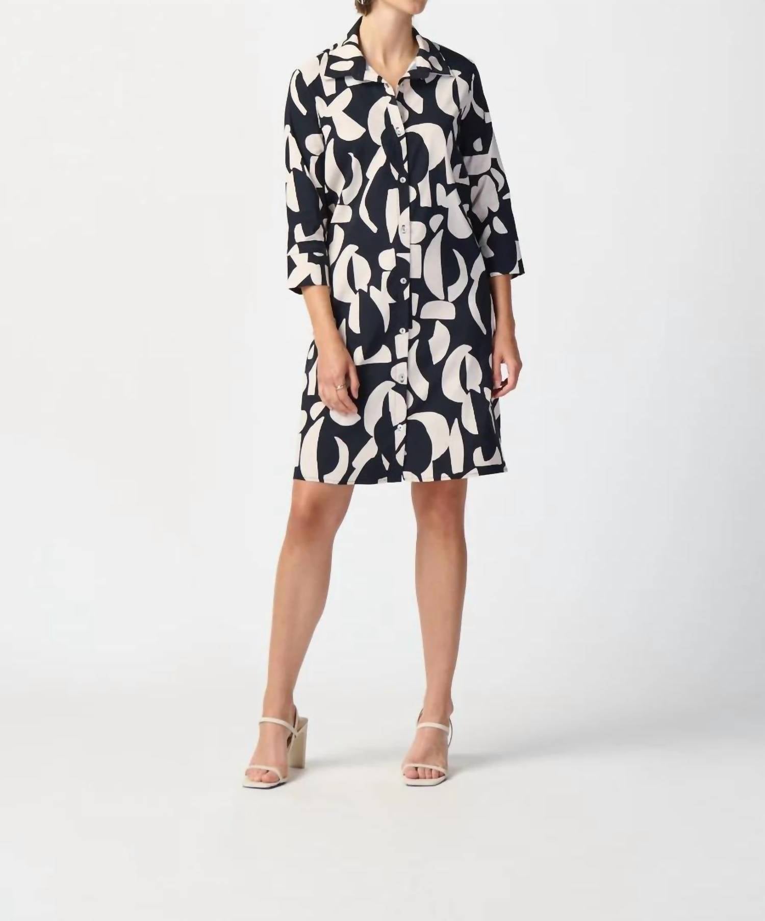 Joseph Ribkoff - Abstract Print Trapeze Mini Dress