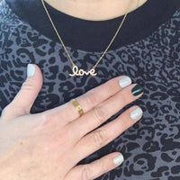 Harper & Jewels Women's Dainty Cubic Zirconia Love Necklace in gold - women's jewelry - alternate view