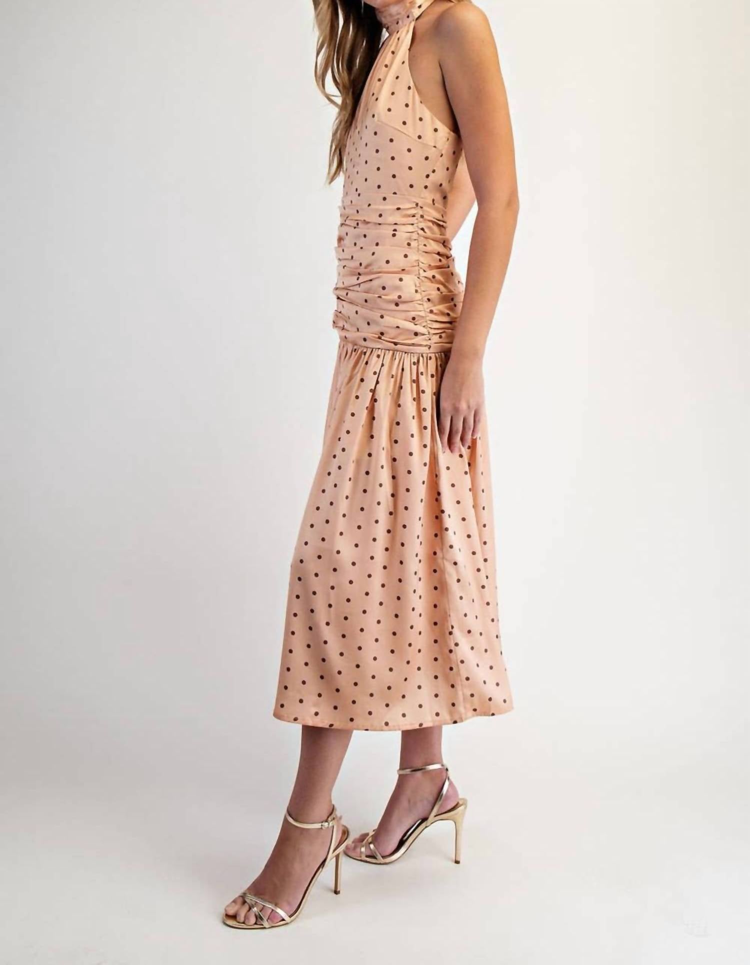 Edit By Nine - Halter Neck Polka Dot Midi Dress