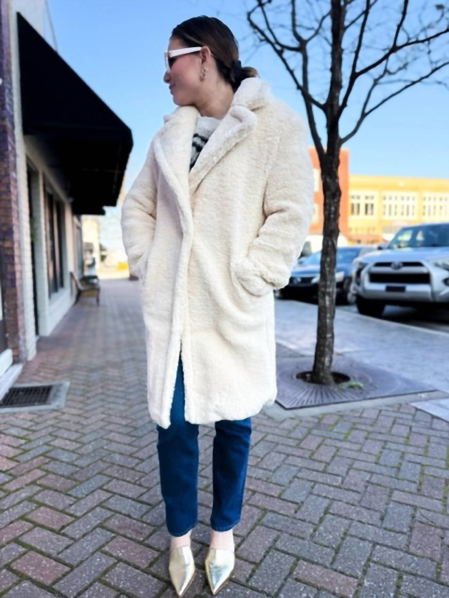 Love Tree - Faux Fur Trench Coat