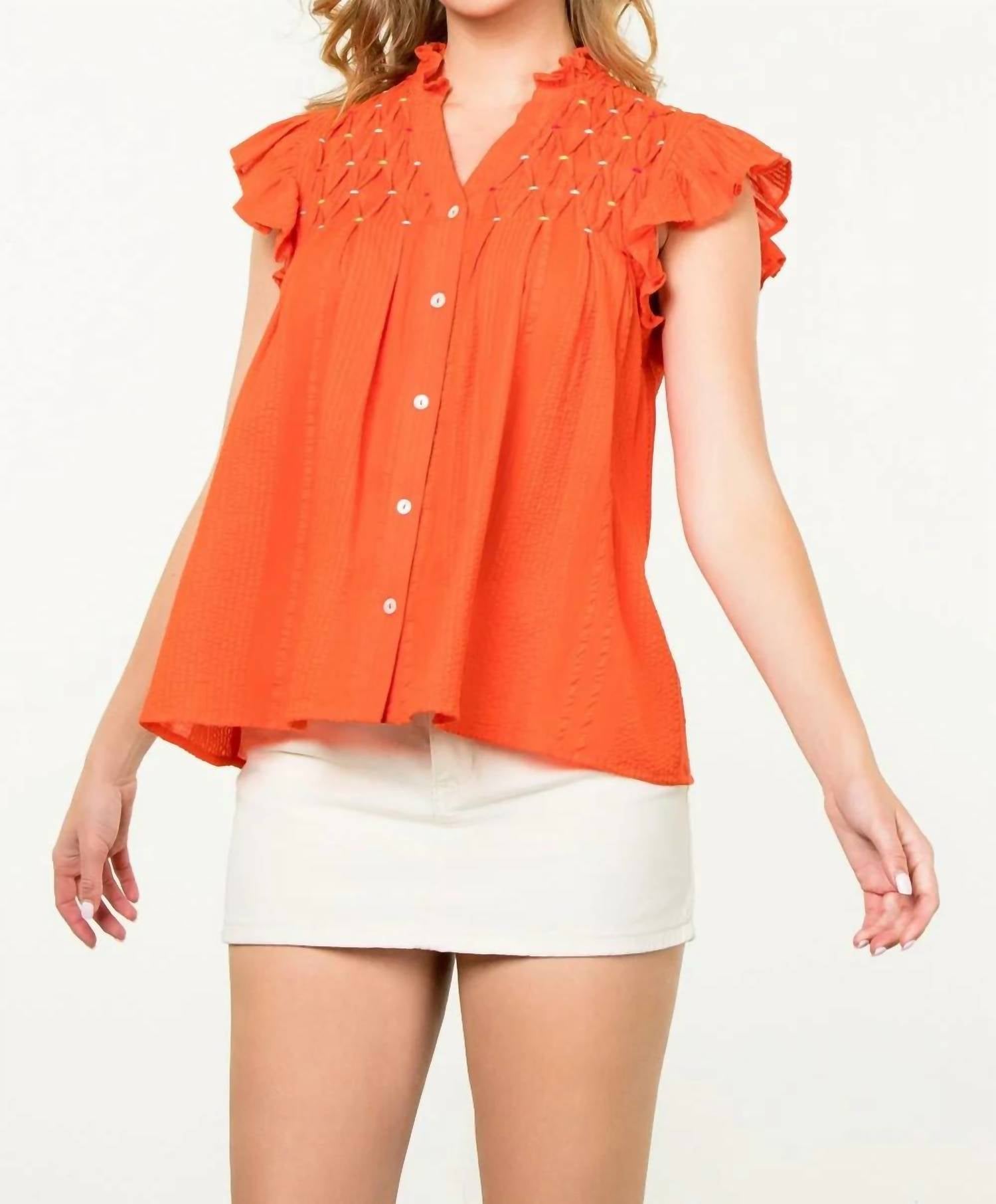 Thml - Embroidered Button Down Top