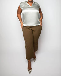 Vince - Cap Sleeve Slit Neck Blouse - Plus