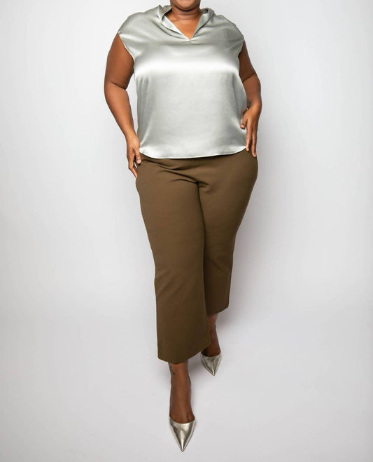 Vince - Cap Sleeve Slit Neck Blouse - Plus